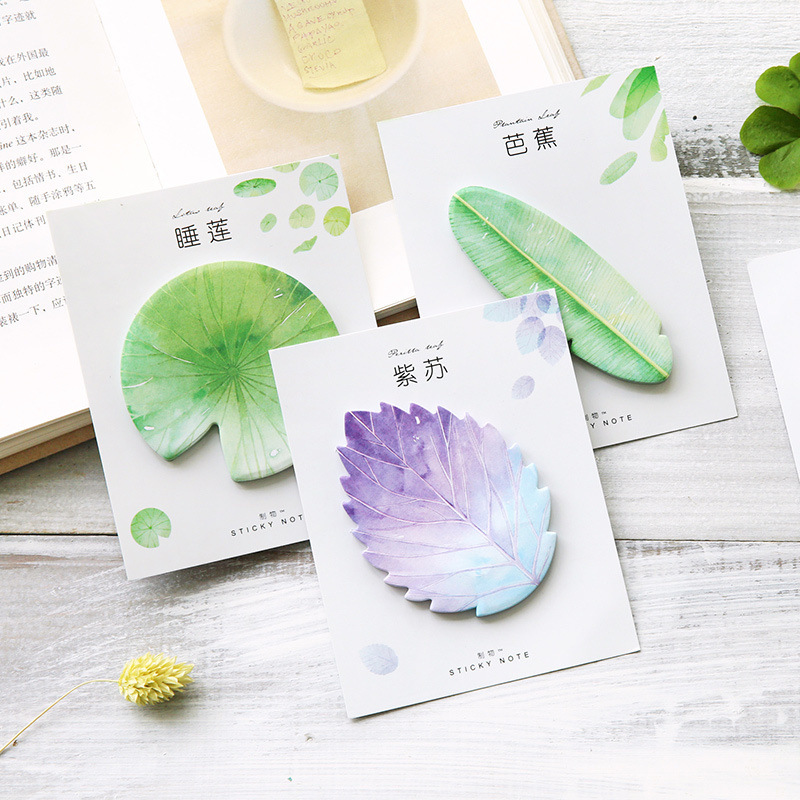 Office Stationery Supply List - 30 Pcs Leaf Sticky notes Planner