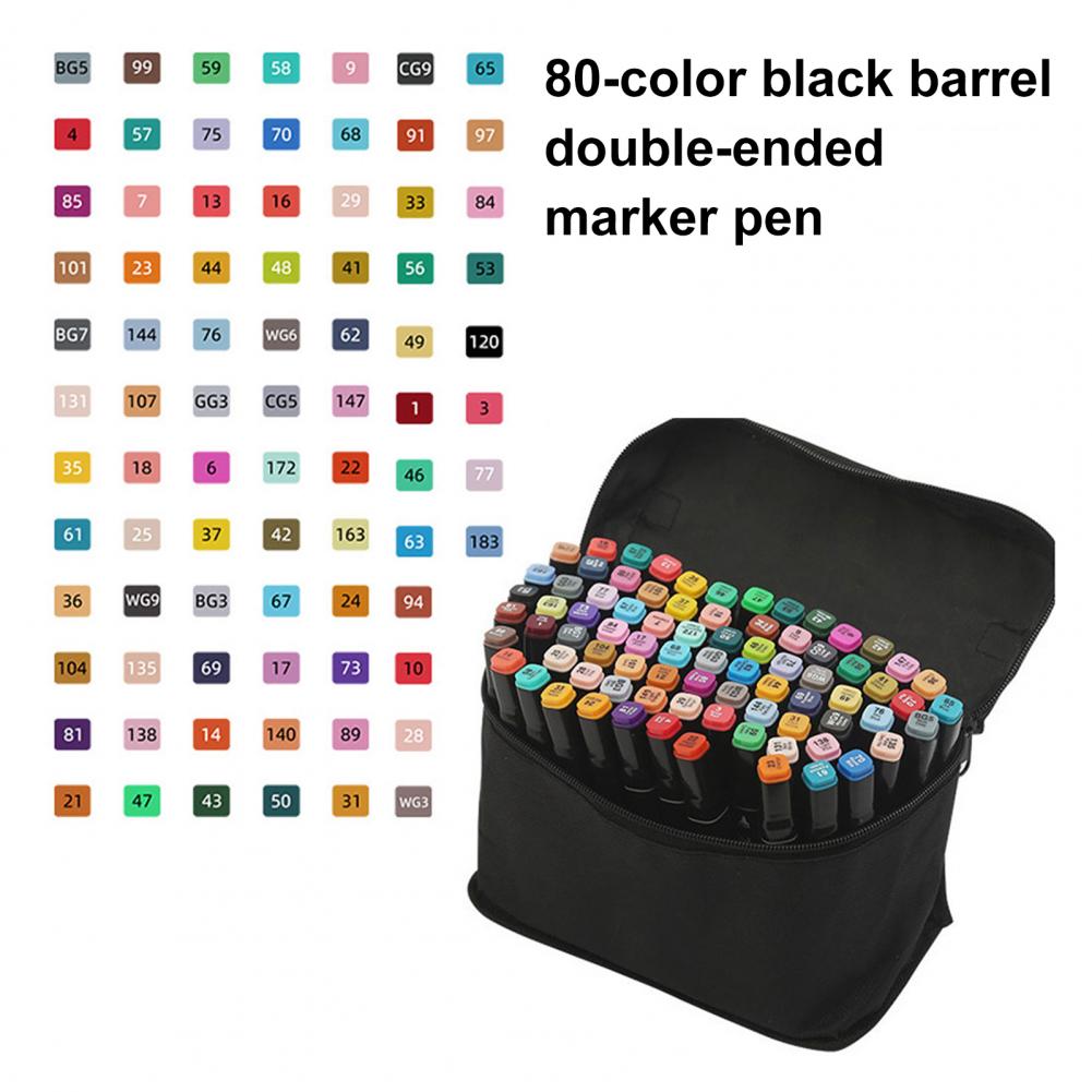 Whiteboard Marker Set - Odorless Double-ended Markers 80-color Dual Tip