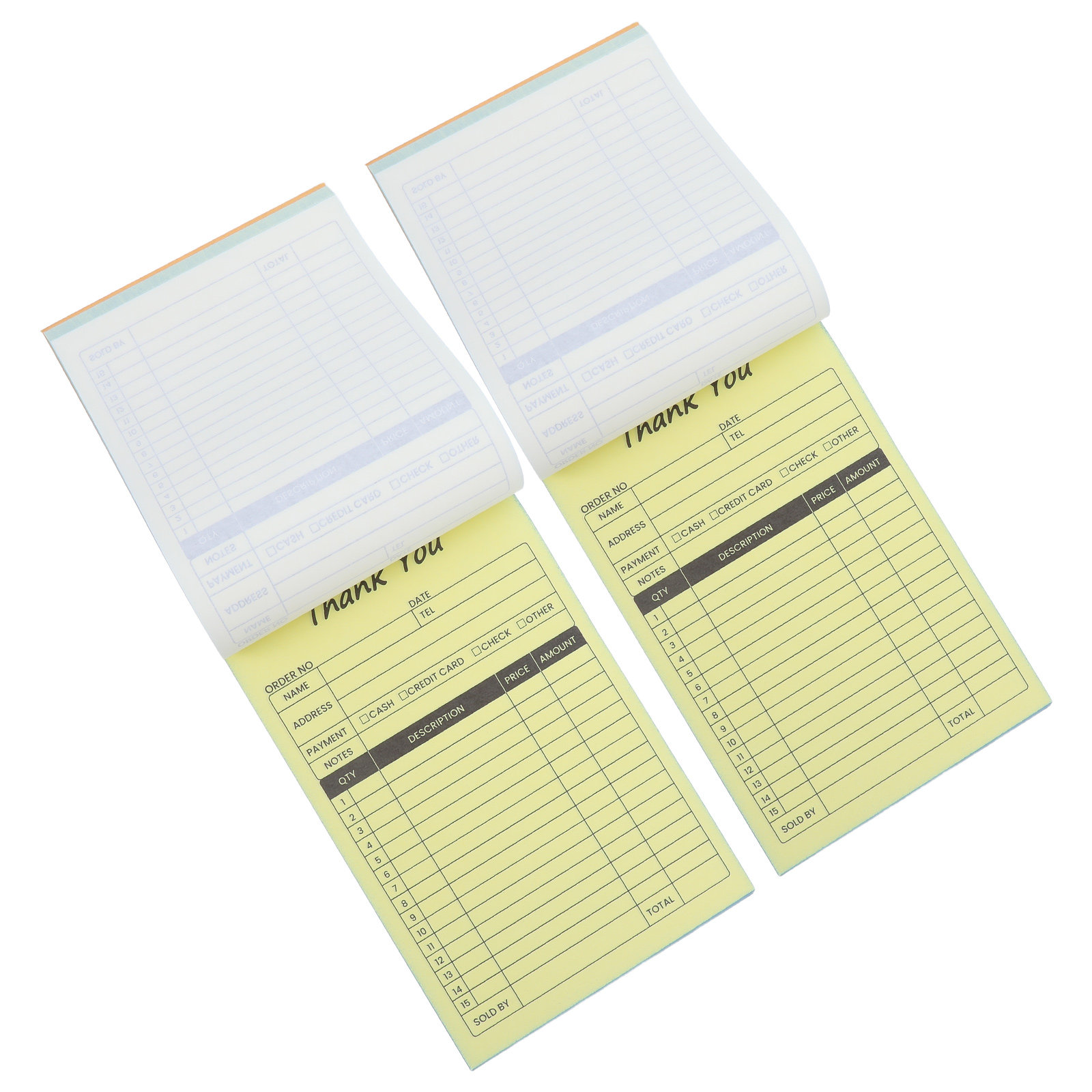 Carbon Copy Book - 2Pcs 2-Part Receipt Book with Carbon