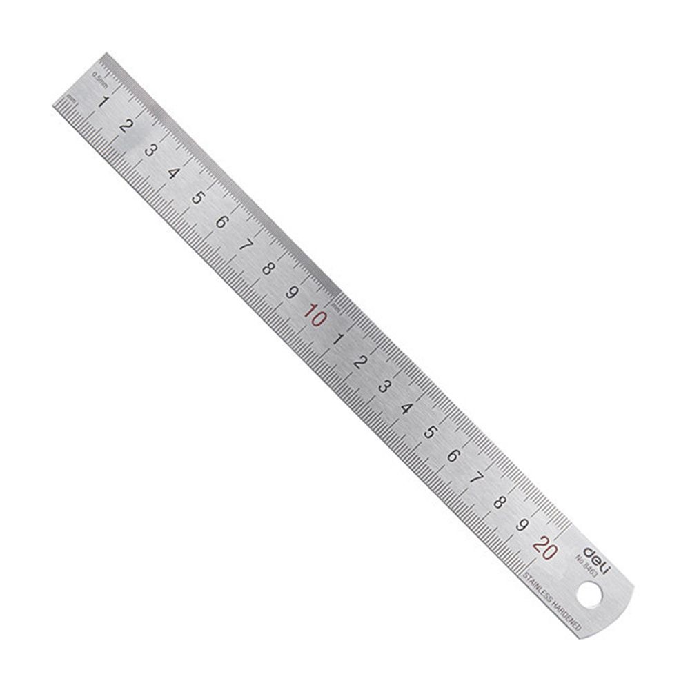 Stationery Office And School Supply Stores - Deli 20cm Stainless Steel Metal Straight