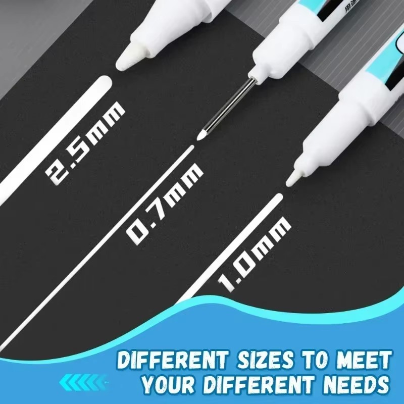 Stationery Supply - 0.7/1.0/2.5MM White Permanent Marker Pens Markers
