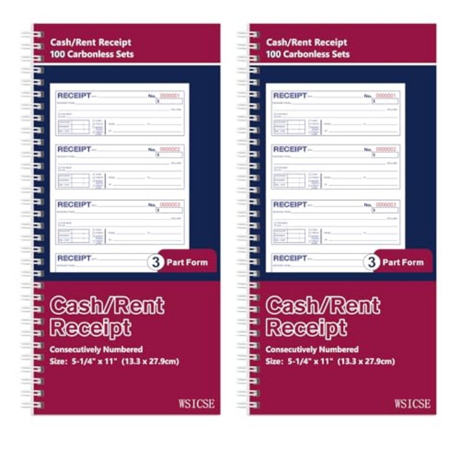 Carbon Copy Book - 2 Pack Receipt Books with Carbon