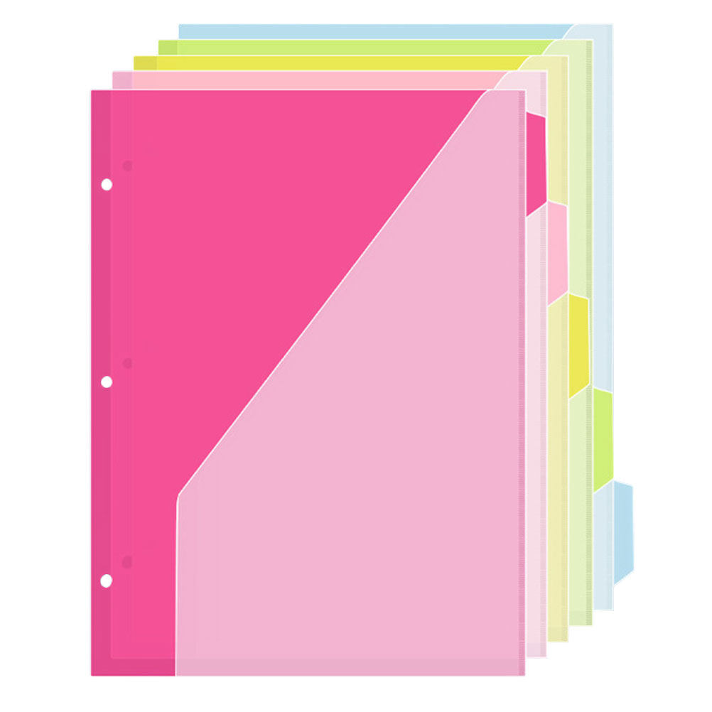 Index Tab Divider - 5Pcs Three Hole Index Page Folder