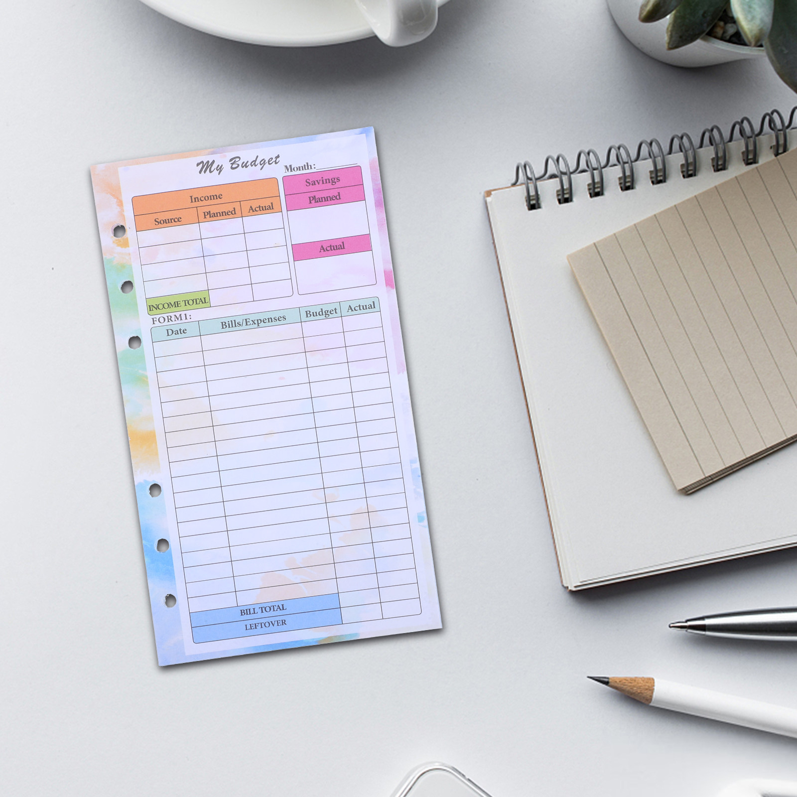 Planner Weekly Budget - 14 Sheets A6 Budget Planner Refill