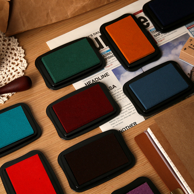 Self Inking Stamp - 12 Colors Vintage Solid Color Large