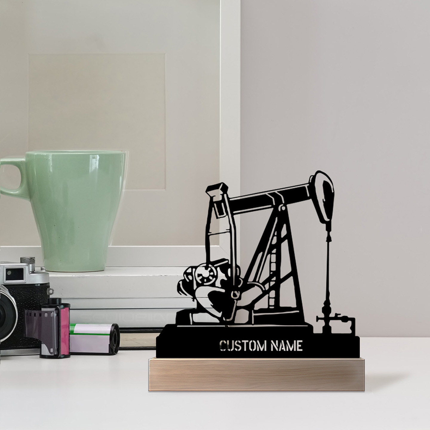 Desk Name Plate - Personalized Oil Rig Desk Name Plate