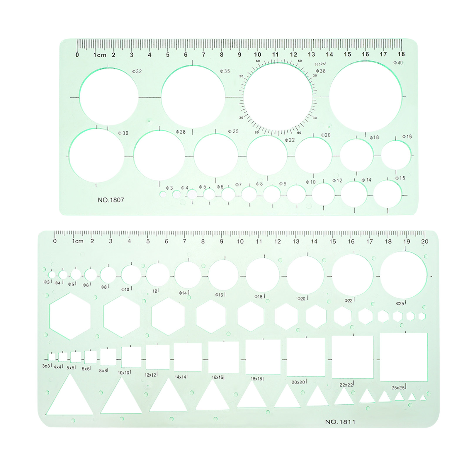 Ruler Set Transparent - 2Pcs Transparent Drawing Templates Circle Stencil