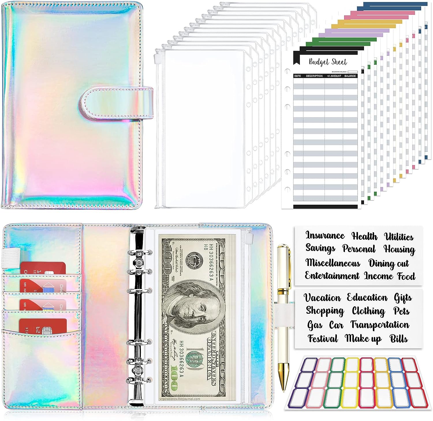 Planner Weekly Budget - 2023 laser Budget Binder Zipper Envelopes
