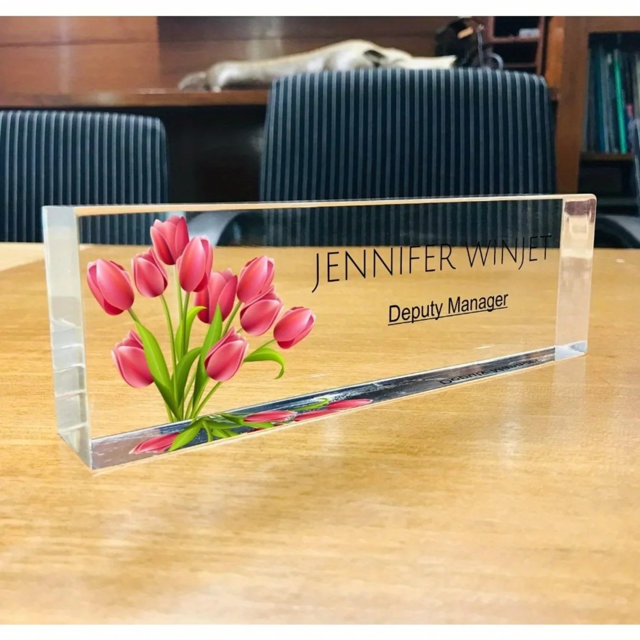 Desk Name Plate - Personalized 2D Flat Acrylic Desk Name