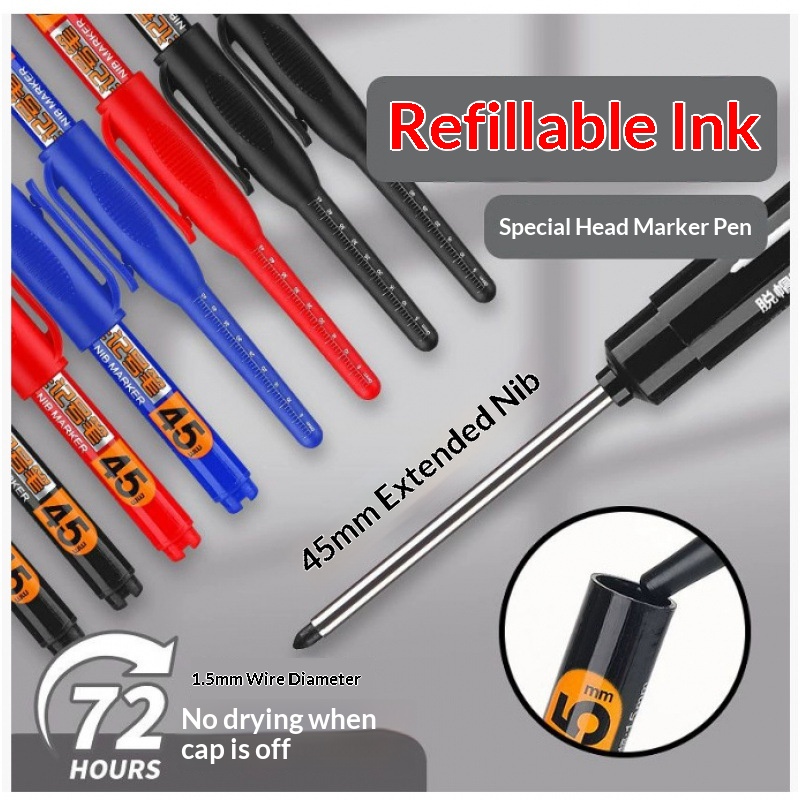 Whiteboard Marker Set - 12/2Pcs 45mm Deep Hole Marker Pens