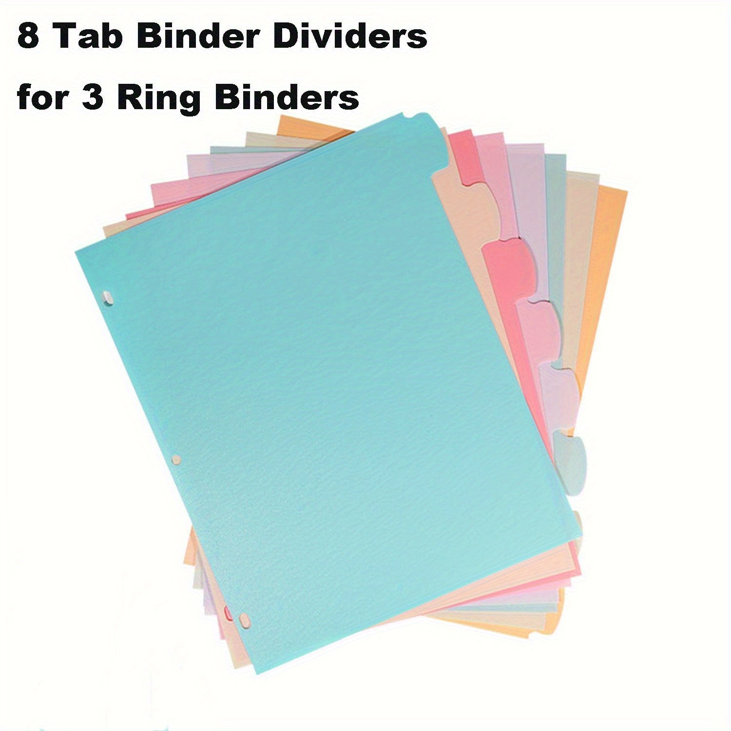 Index Tab Divider - 8 Tab Binder Dividers for 3