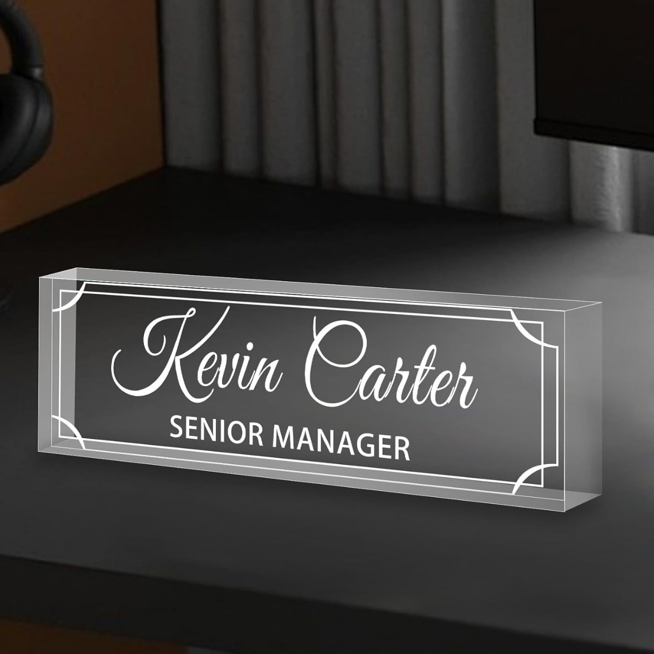 Desk Name Plate - Personalized Acrylic Desk Name Plate with