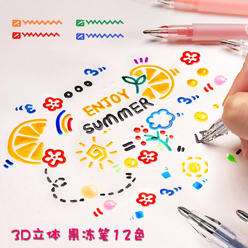 3D Three-dimensional Jelly Pen - Gel Ink Pen Set review and price