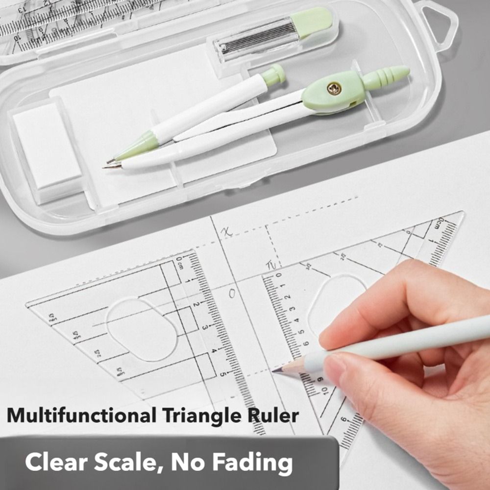 8PCS/Set Plastic Ruler Compass - Ruler Set Transparent review and price