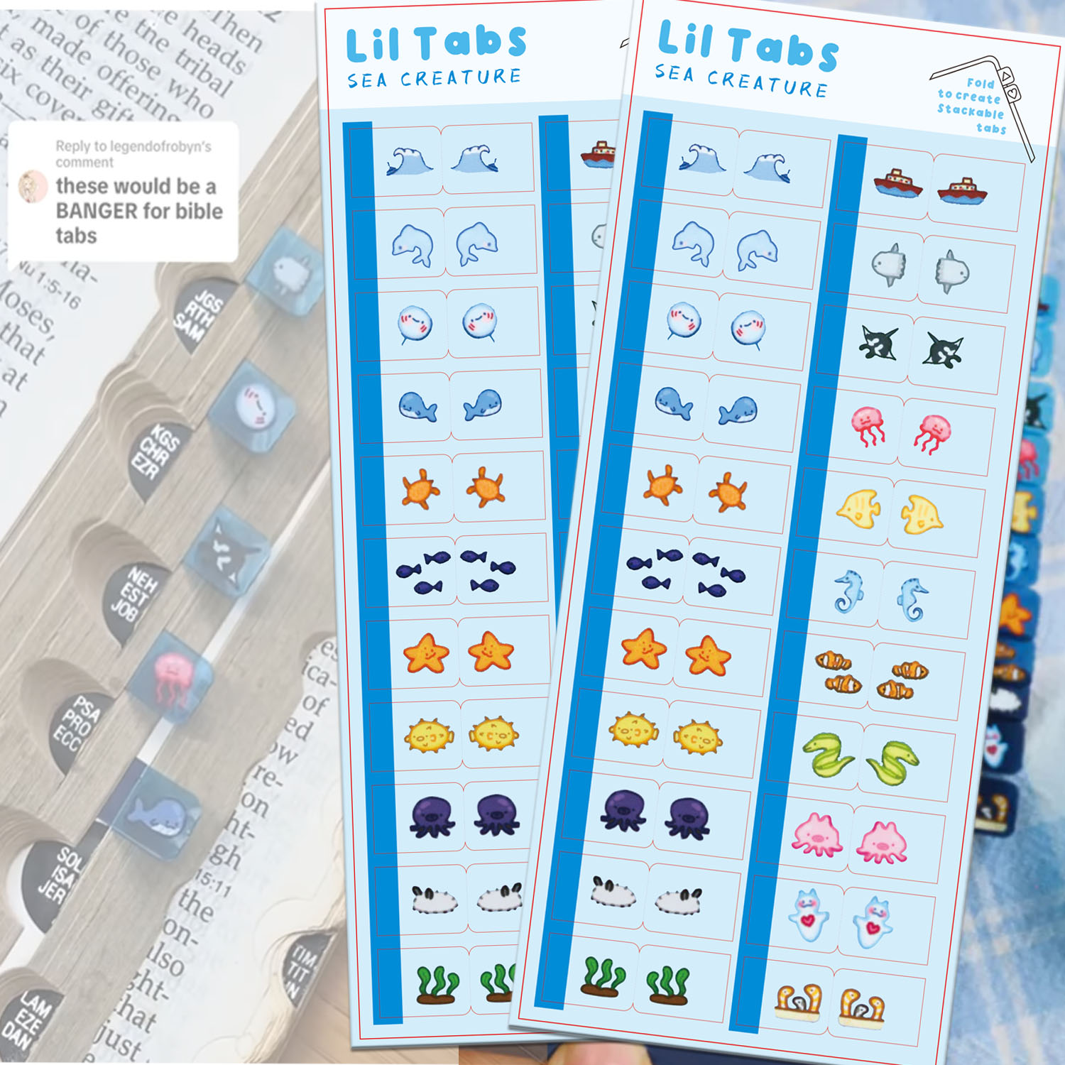 Sea Creature Lil Tab Stickers  - Index Tab Divider review and price