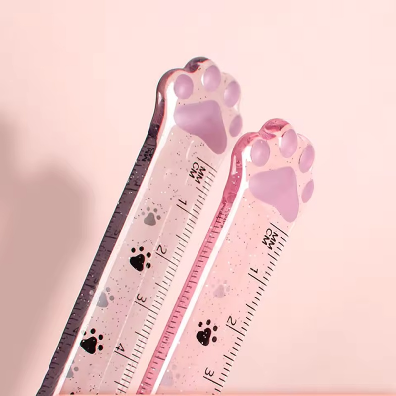 1Pcs Cat Paw Design Ruler Meas - Ruler Set Transparent review and price