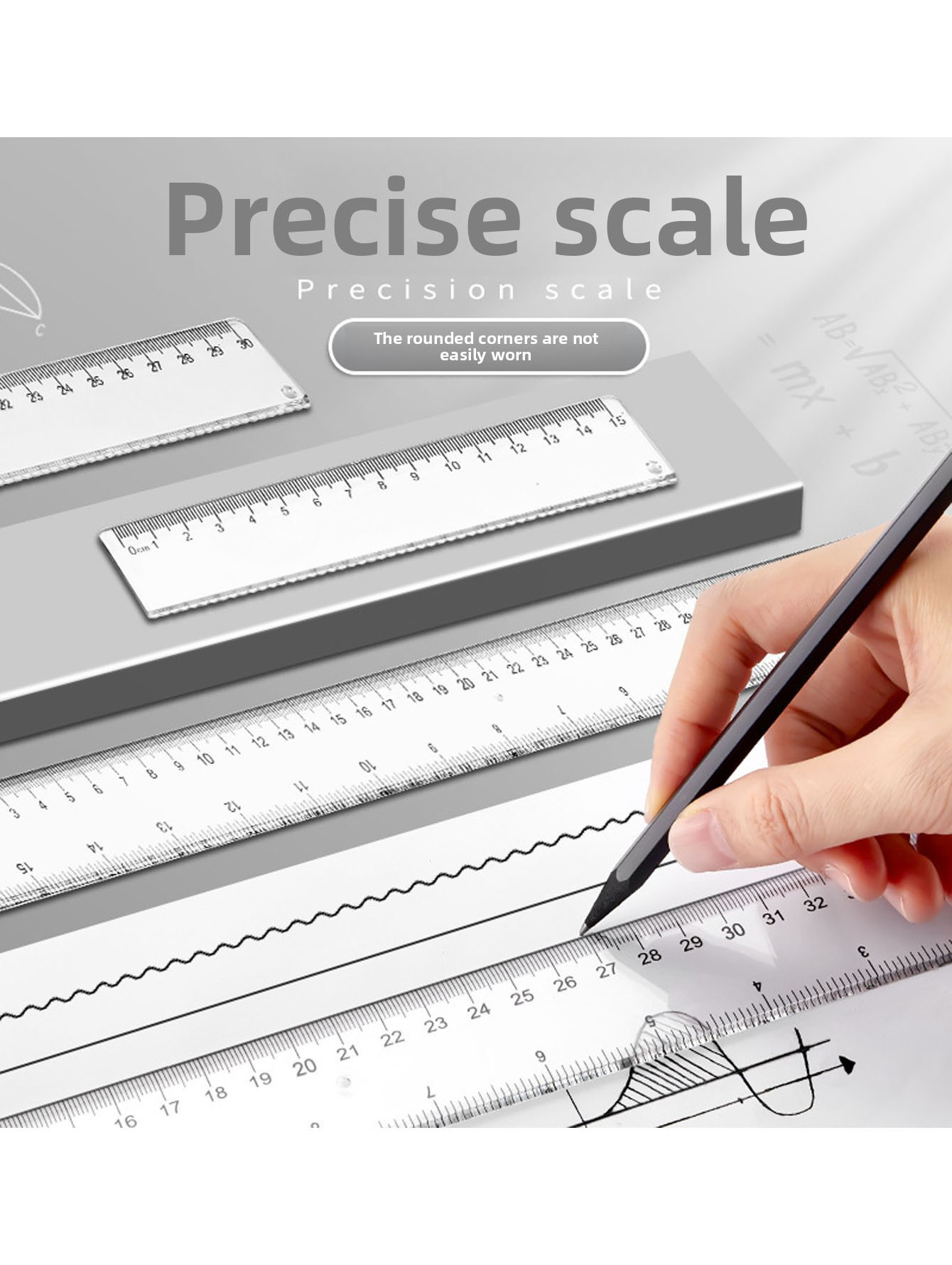 Transparent plastic ruler geom - Ruler Set Transparent review and price