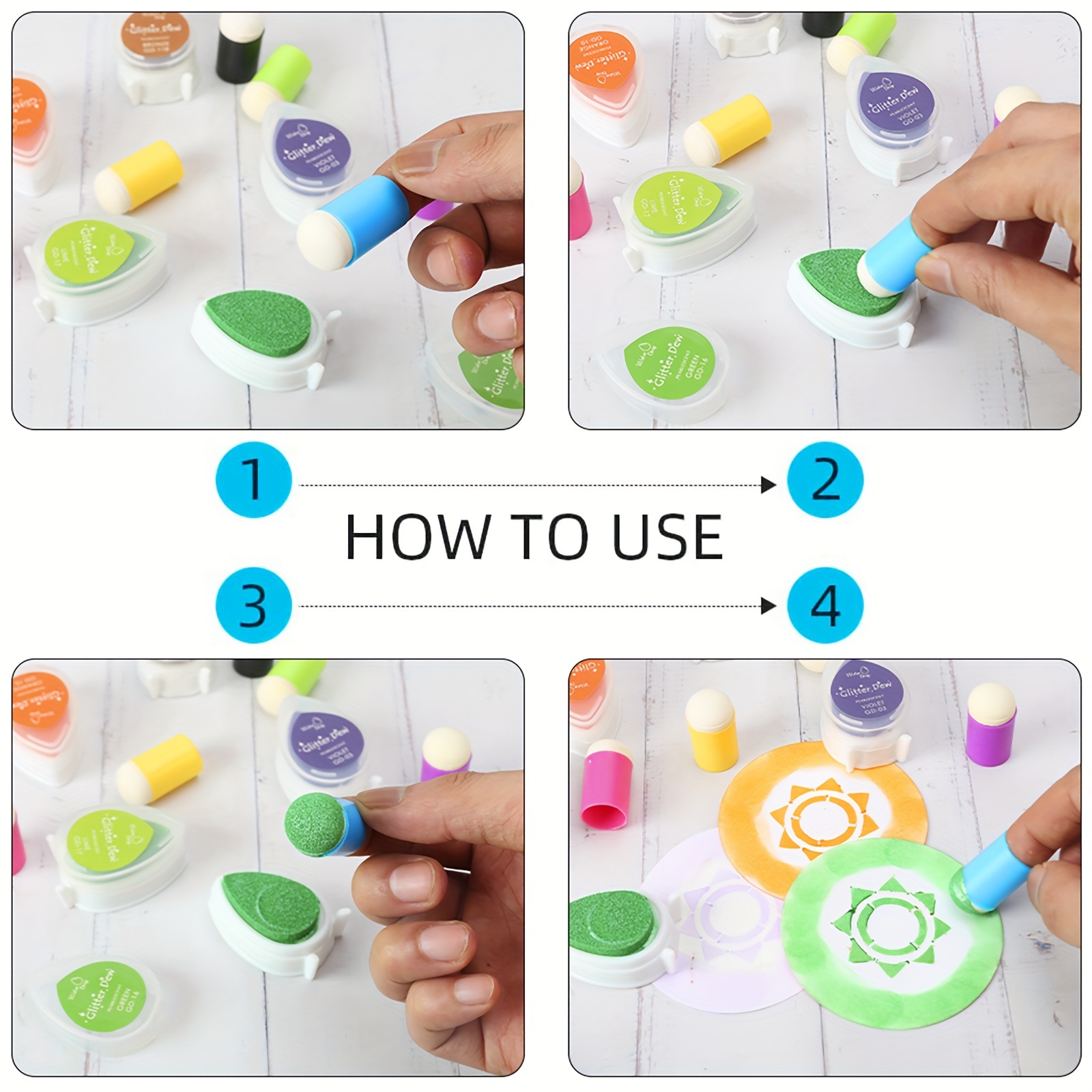 9pcs Craft Finger Sponge Daube - Self Inking Stamp review and price