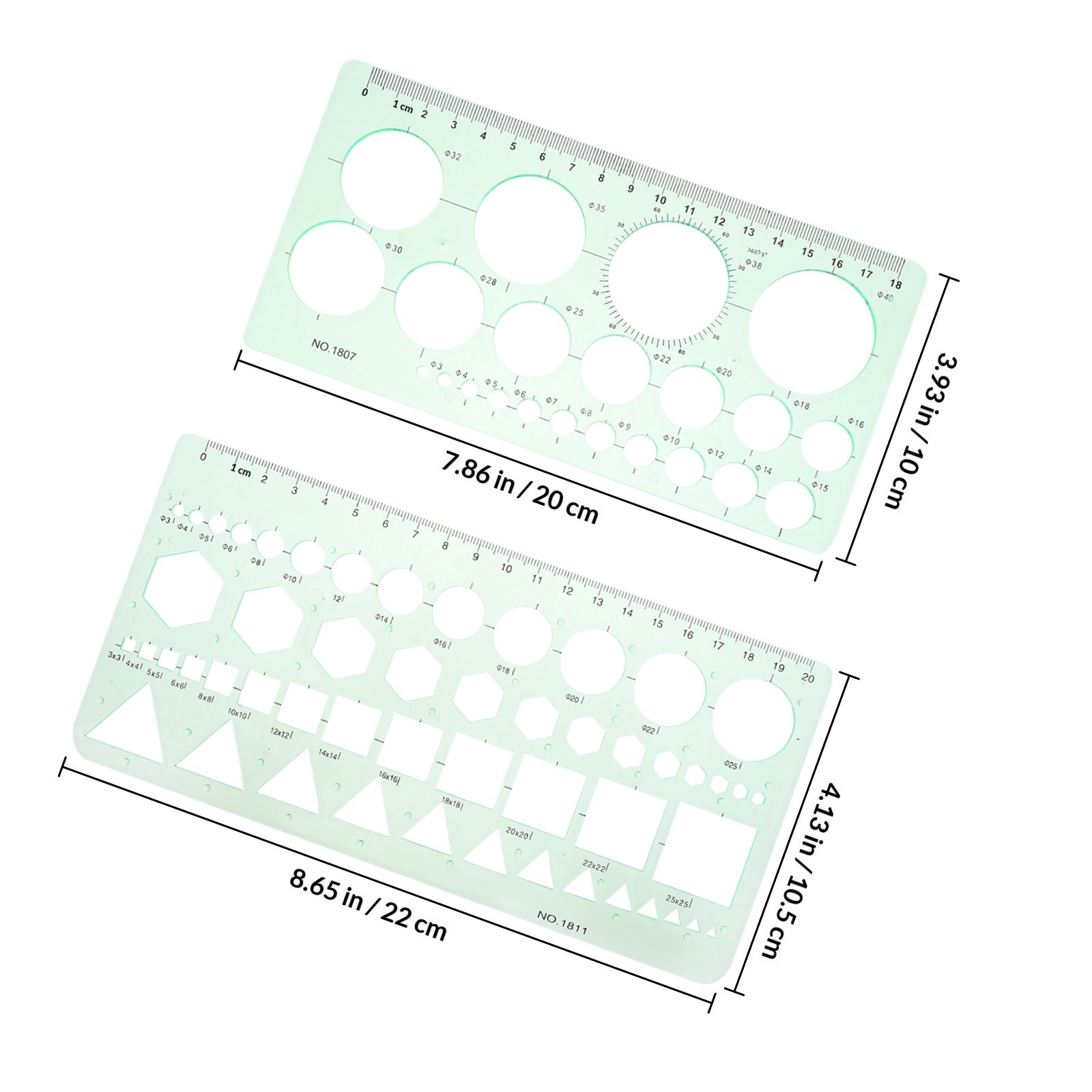 2Pcs Transparent Drawing Templ - Ruler Set Transparent review and price
