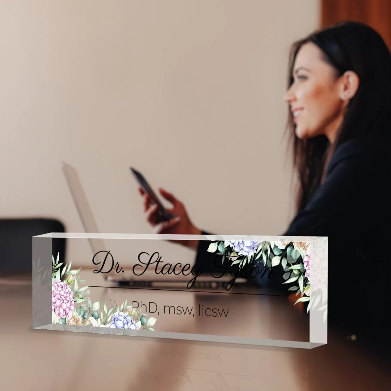 2D Flat Transparent Acrylic Te - Desk Name Plate review and price