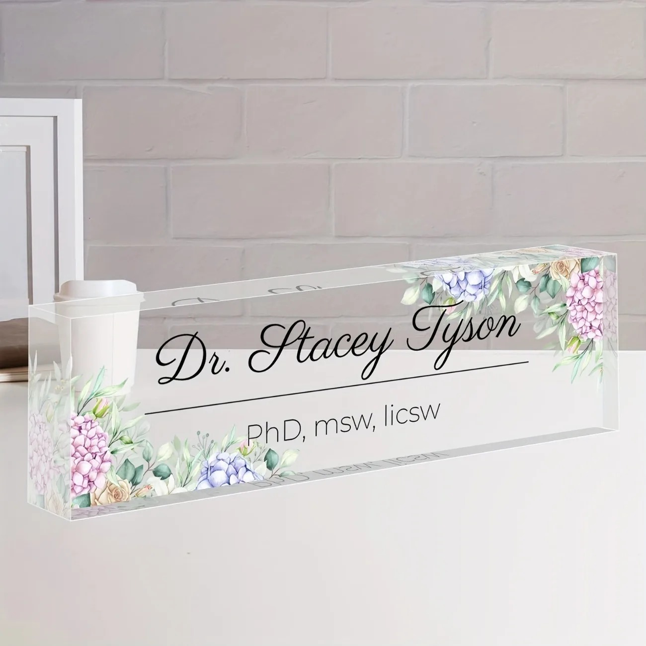 2D Flat Transparent Acrylic Te - Desk Name Plate review and price