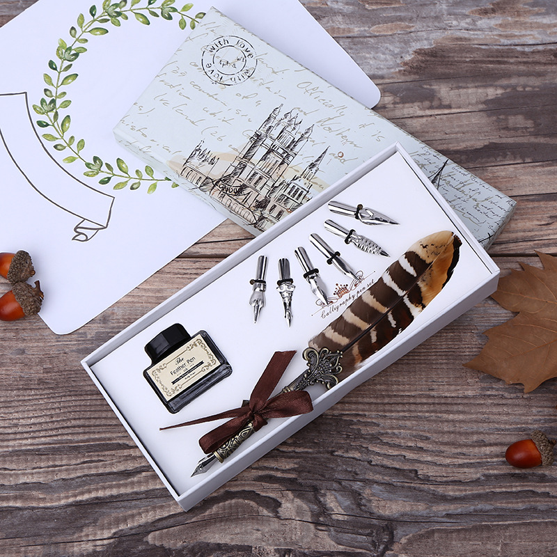 Retro Feather Dip Pen Writing  - Self Inking Stamp review and price