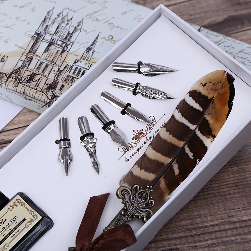 Retro Feather Dip Pen Writing  - Self Inking Stamp review and price