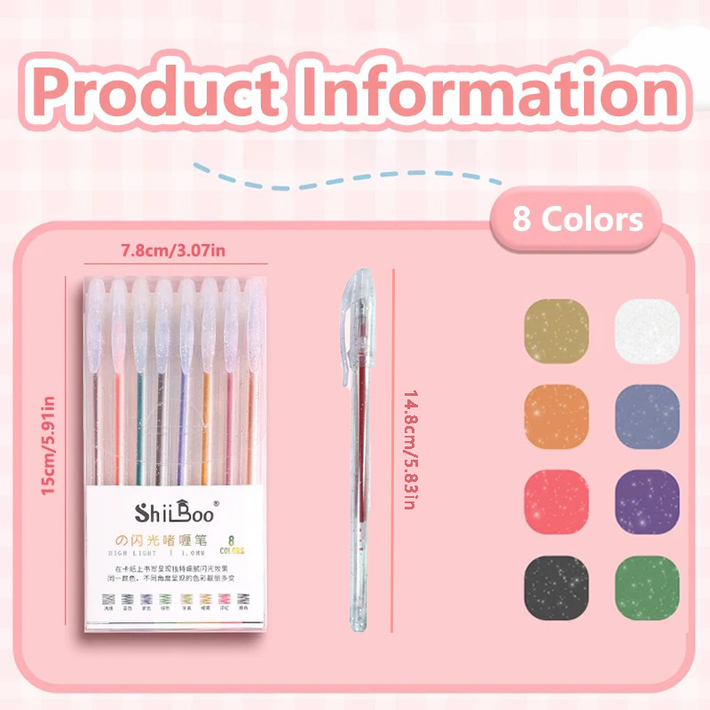 8-60 Colors Glitter Gel Pen Se - Gel Ink Pen Set review and price