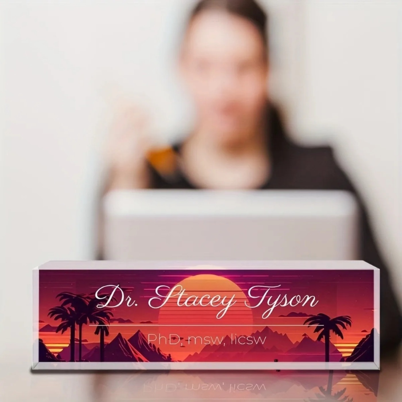 [2D Flat] Sunset Design Custom - Desk Name Plate review and price