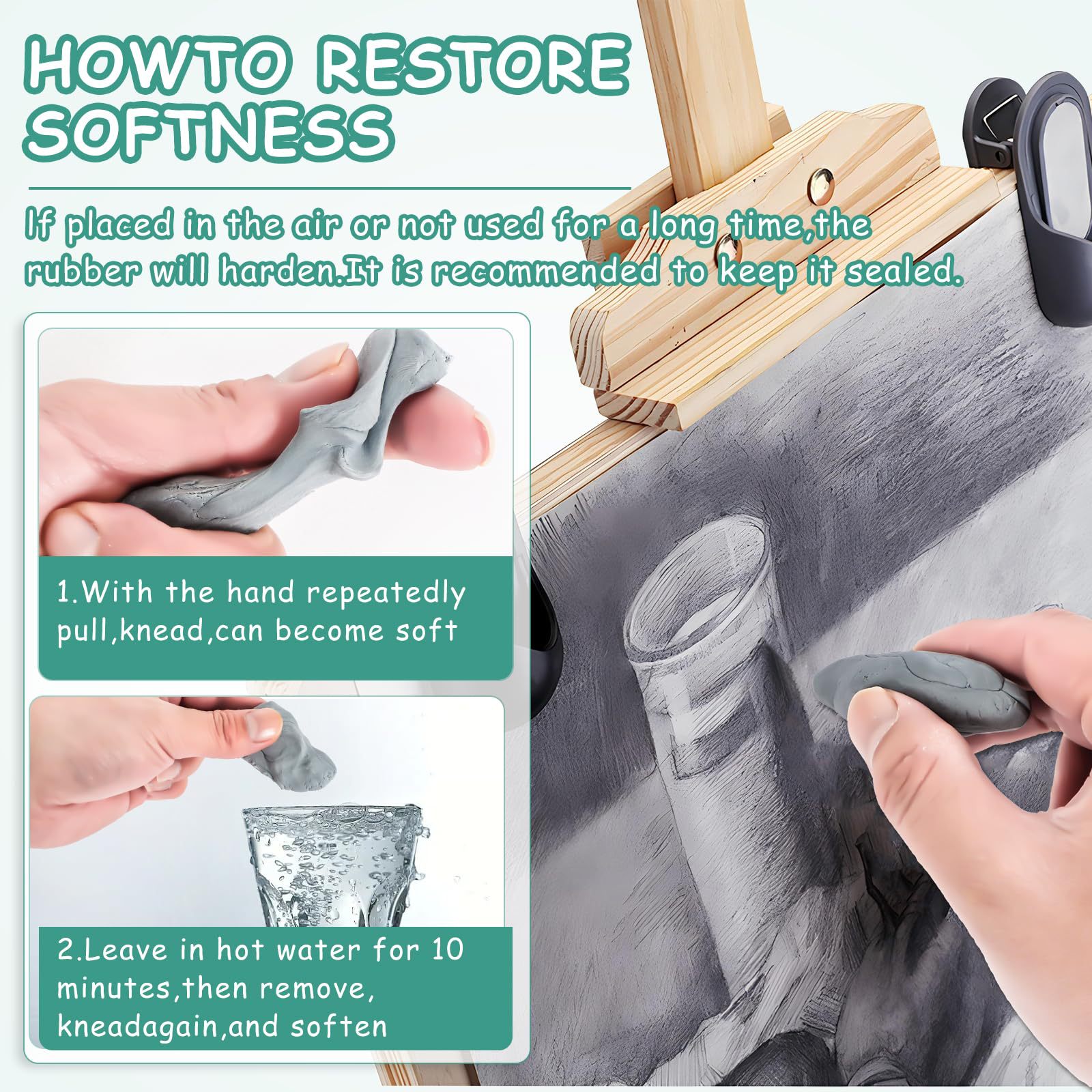 2pcs Kneaded Eraser for Artist - Rubber Eraser Kneaded review and price